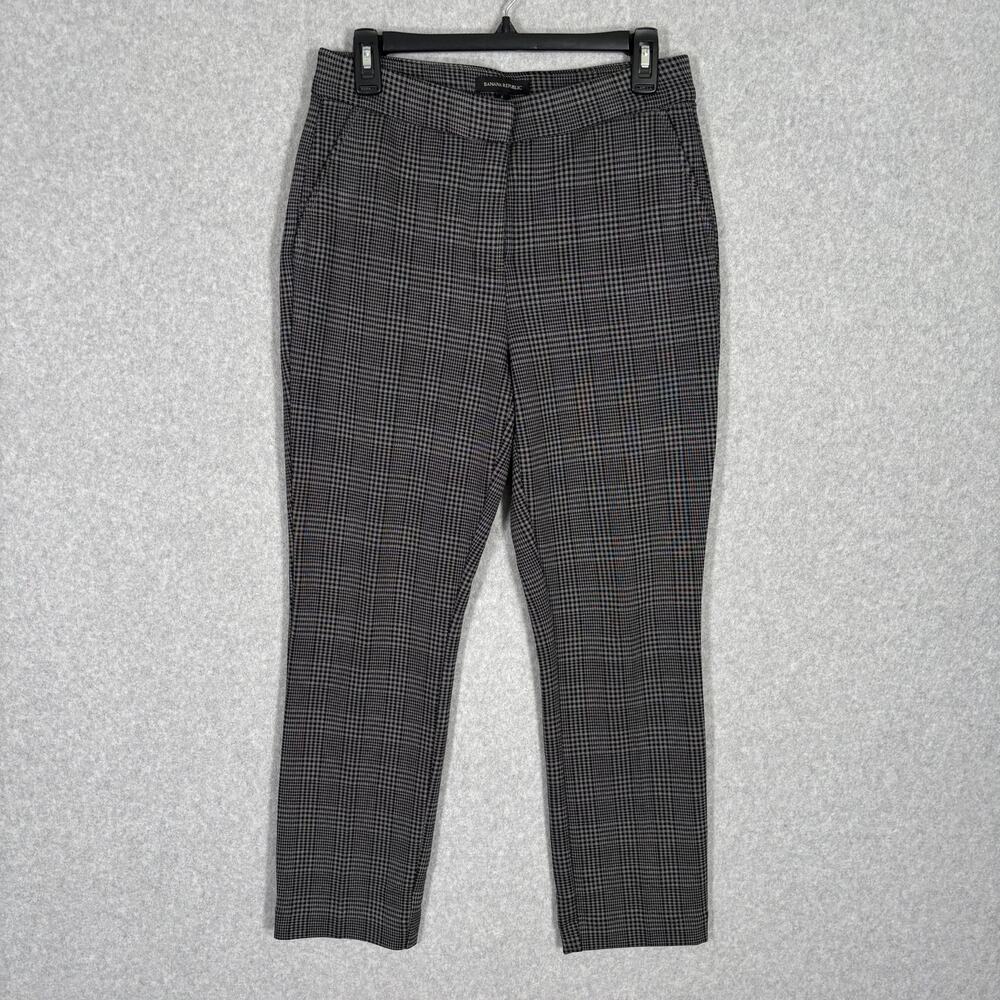 Banana Republic Pants 6 Plaid Knit Ponte Pixie Ankle Stretch Academia Career